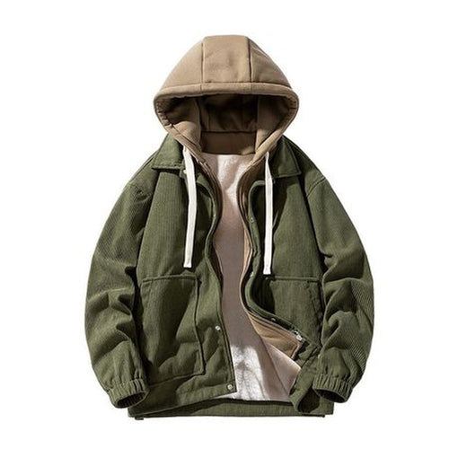 Men's Casual Lapel Plus Velvet Thickened Baseball Jacket